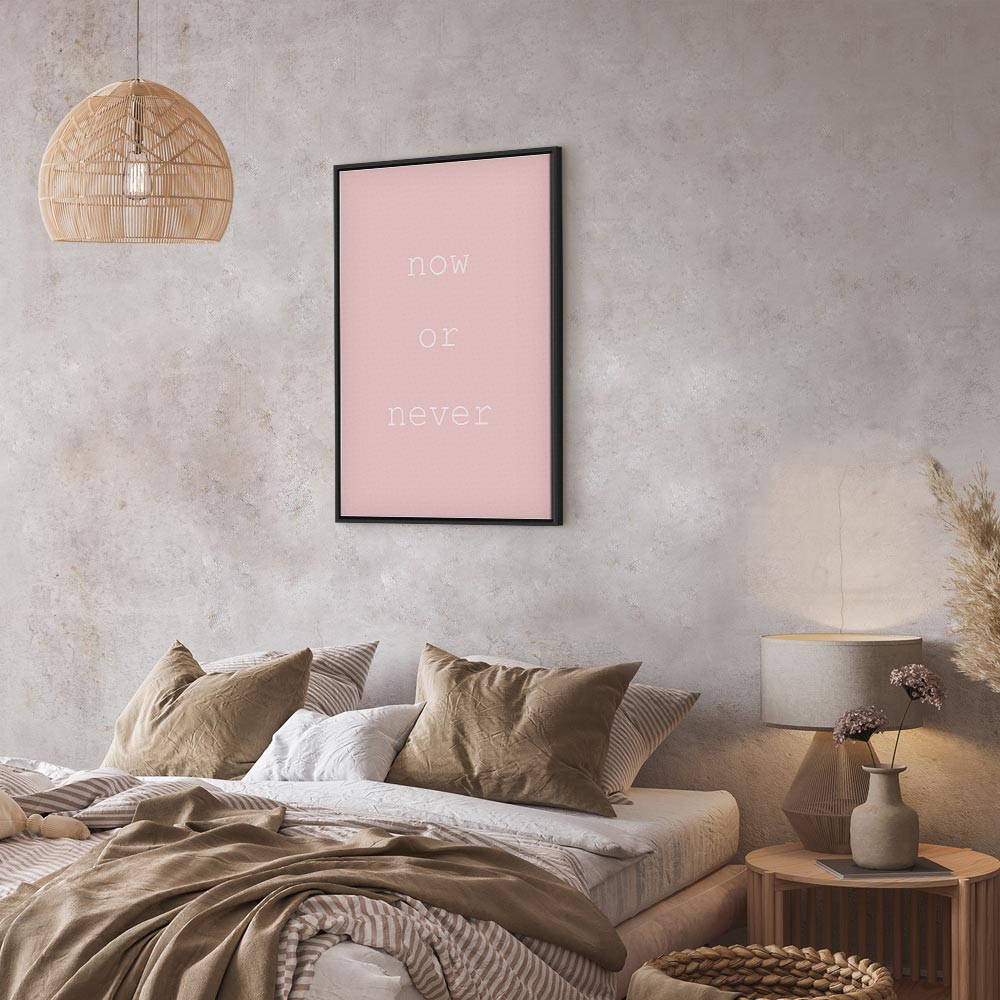 Now or Never Typography Vertical Canvas Print