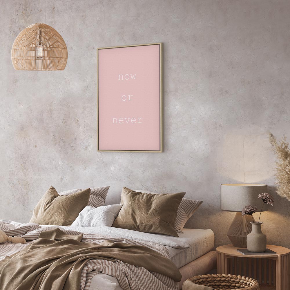 Now or Never Typography Vertical Canvas Print