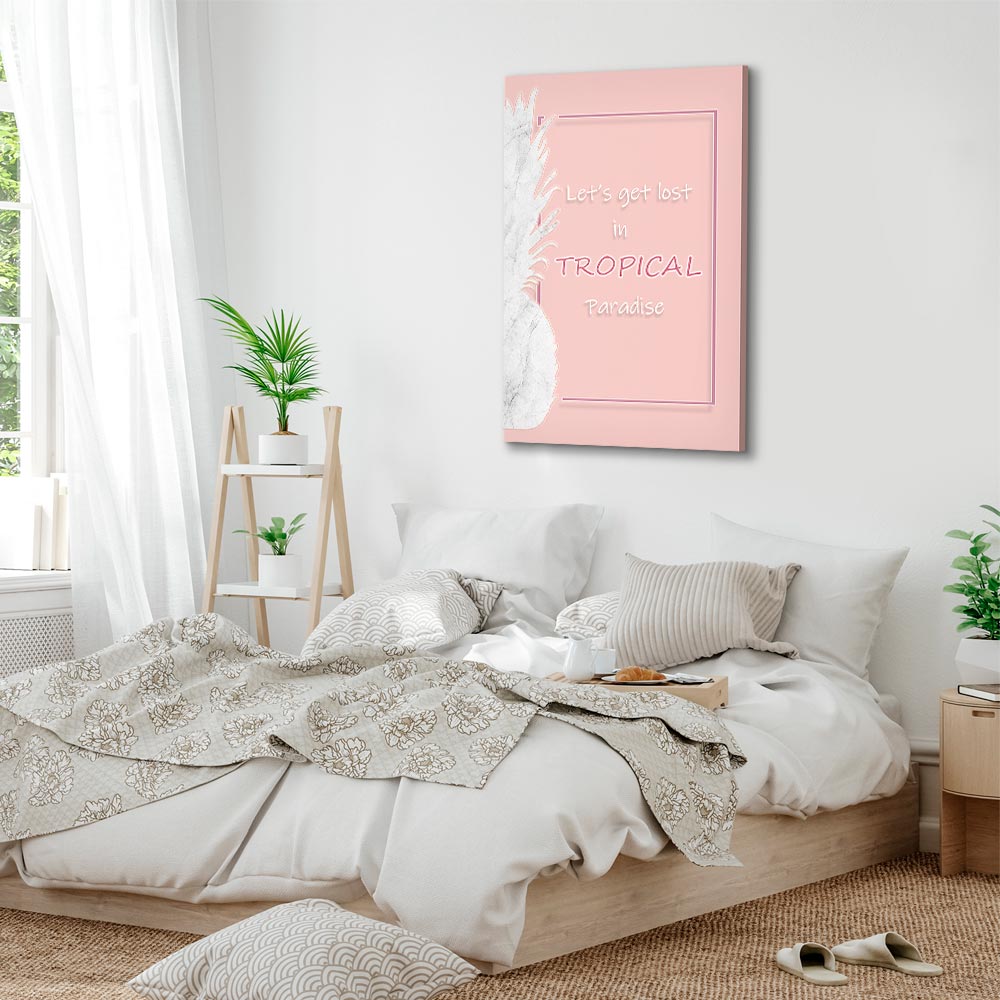 Tropical Paradise Text Vertical Canvas Print