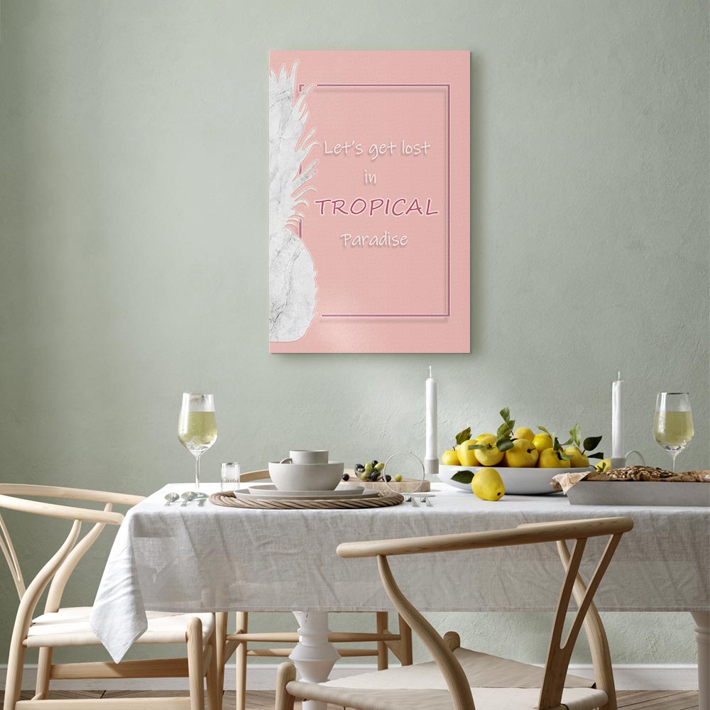 Tropical Paradise Text Vertical Canvas Print