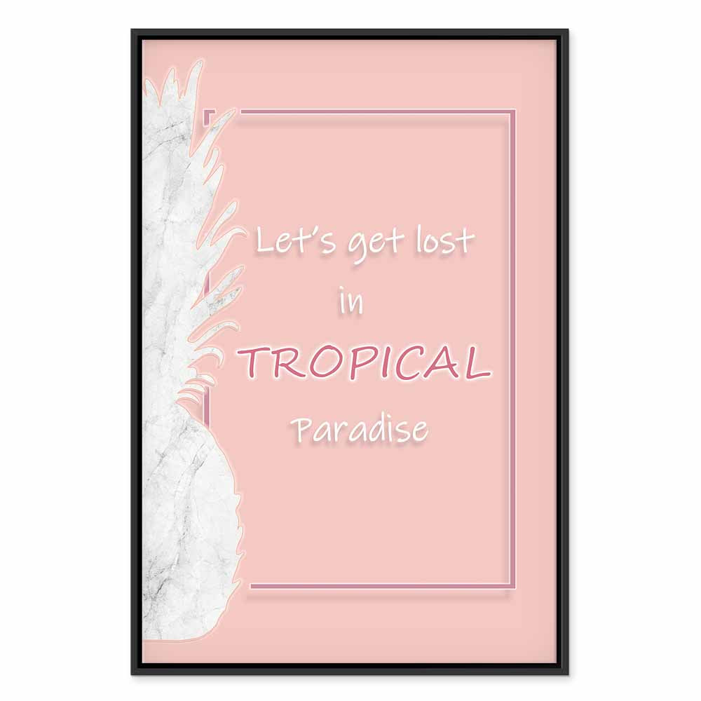 Tropical Paradise Text Vertical Canvas Print