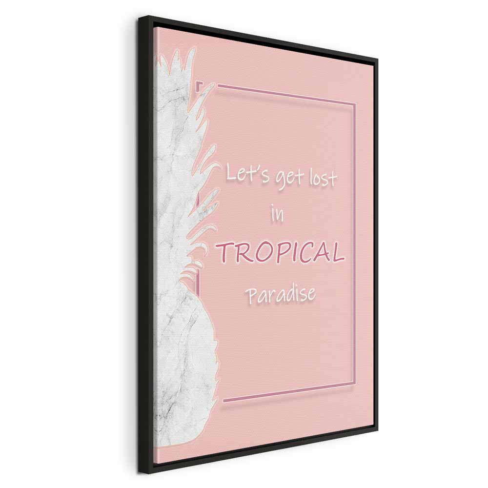 Tropical Paradise Text Vertical Canvas Print
