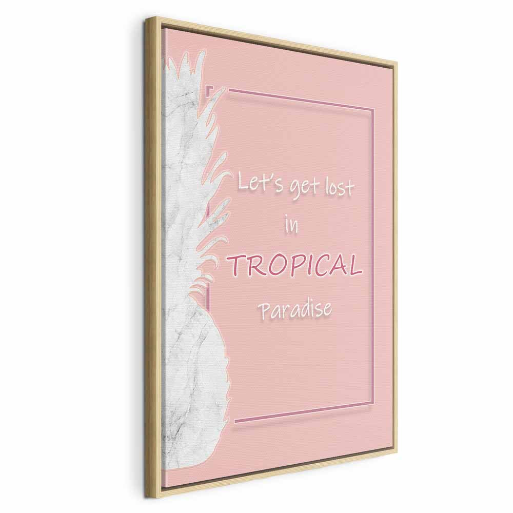 Tropical Paradise Text Vertical Canvas Print
