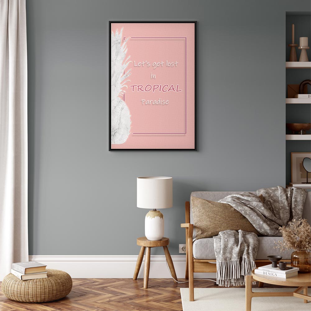 Tropical Paradise Text Vertical Canvas Print