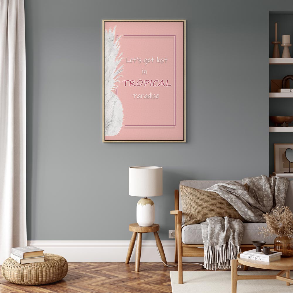 Tropical Paradise Text Vertical Canvas Print
