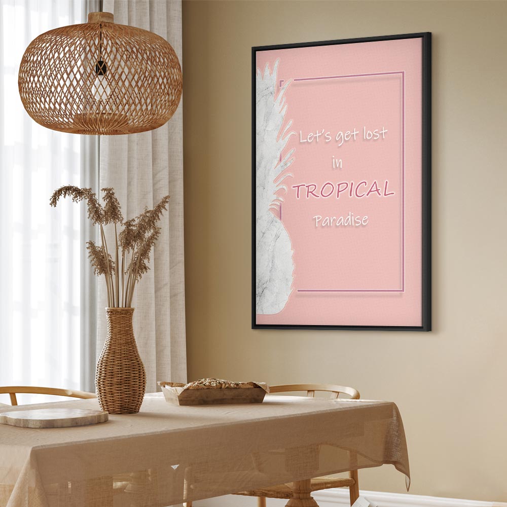 Tropical Paradise Text Vertical Canvas Print