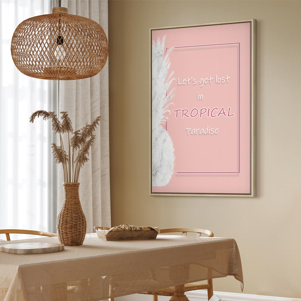 Tropical Paradise Text Vertical Canvas Print