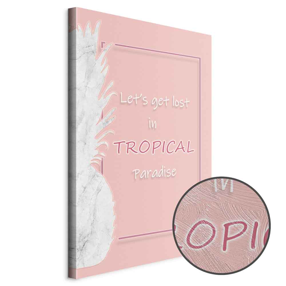 Tropical Paradise Text Vertical Canvas Print