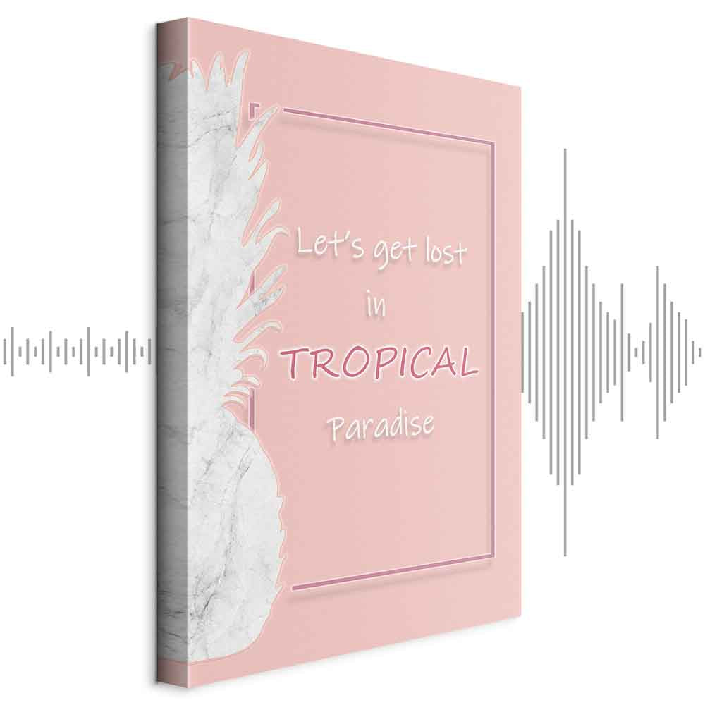 Tropical Paradise Text Vertical Canvas Print