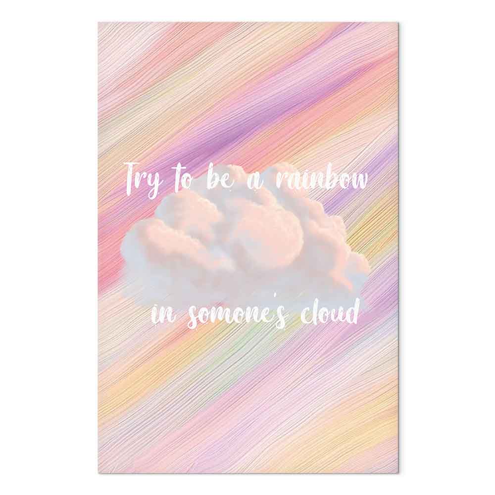 Rainbow Typography Multicolor Canvas Print