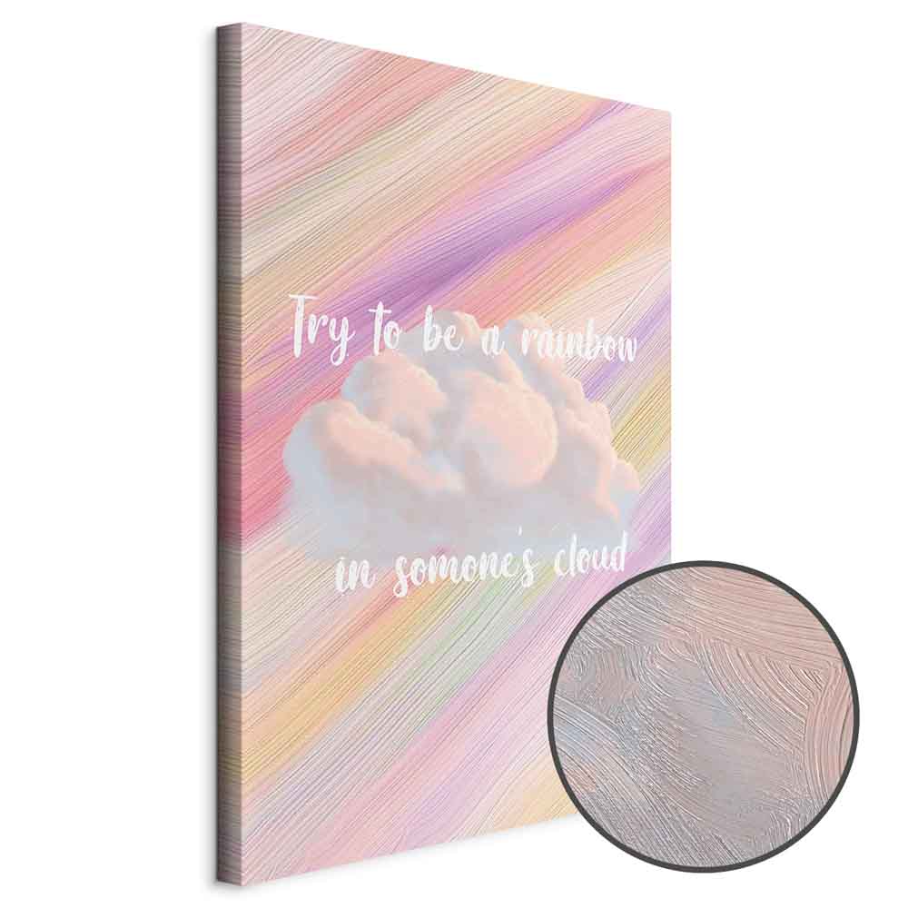 Rainbow Typography Multicolor Canvas Print