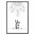 Wild and Free Typography Nature Canvas Print