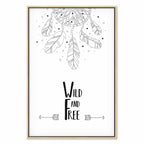 Wild and Free Typography Nature Canvas Print