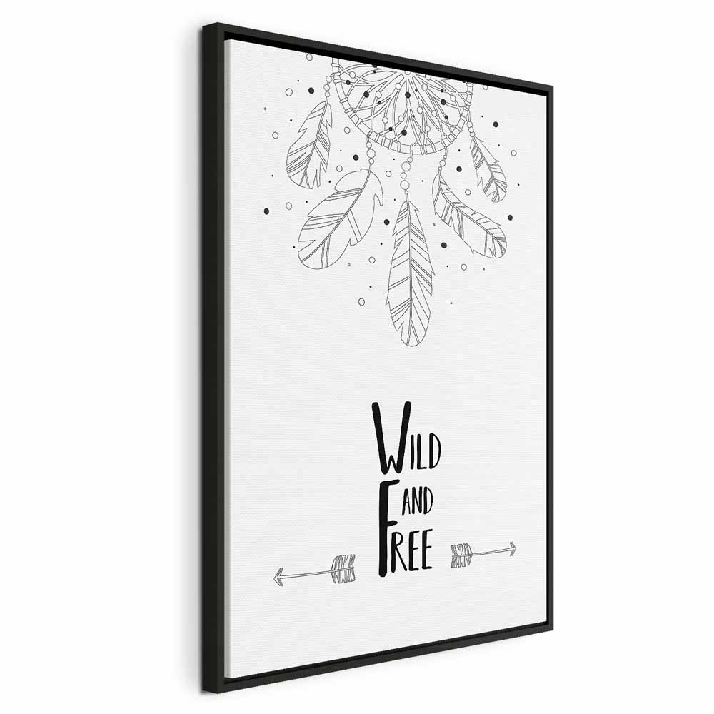 Wild and Free Typography Nature Canvas Print