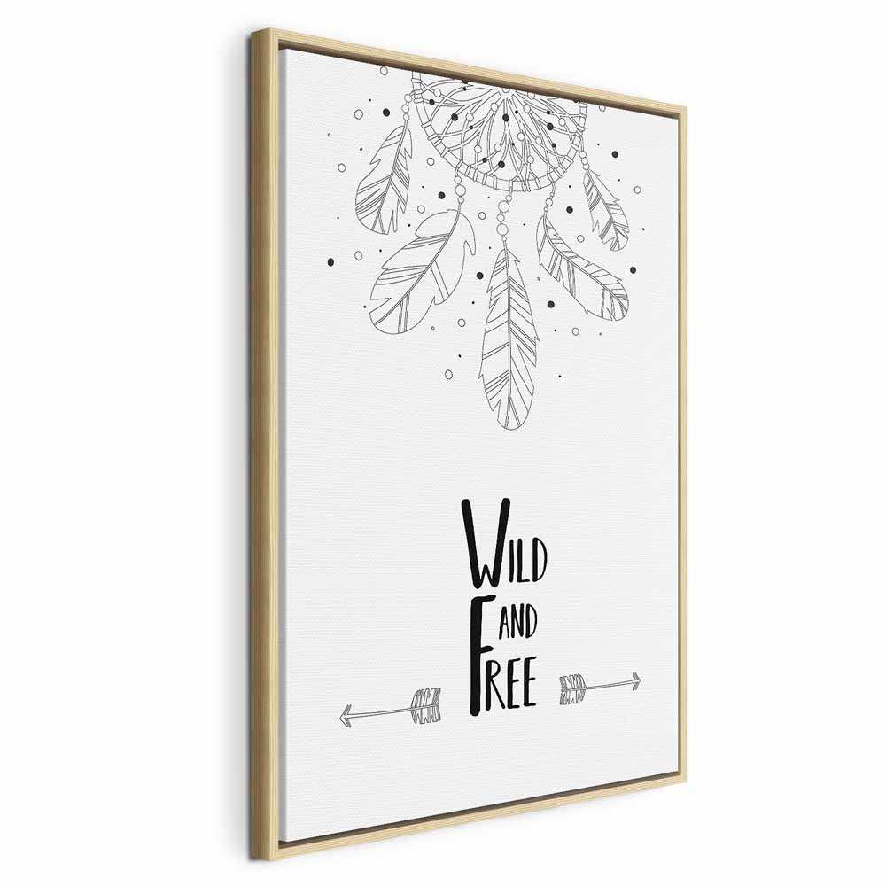 Wild and Free Typography Nature Canvas Print