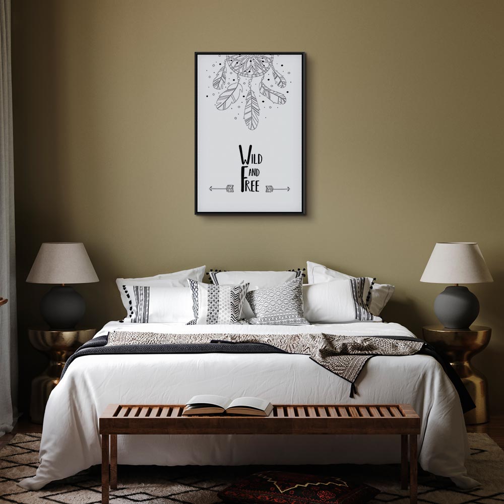 Wild and Free Typography Nature Canvas Print