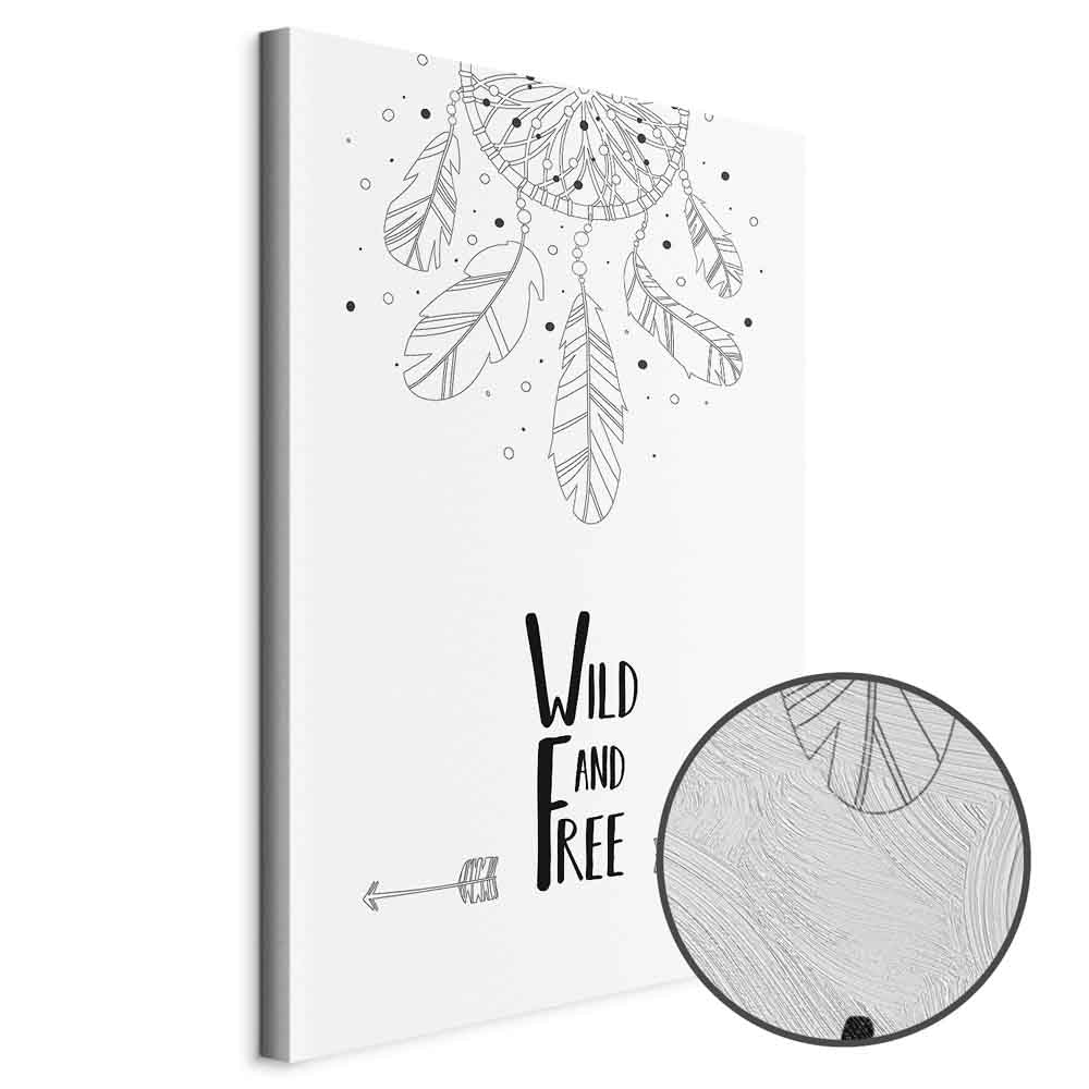 Wild and Free Typography Nature Canvas Print