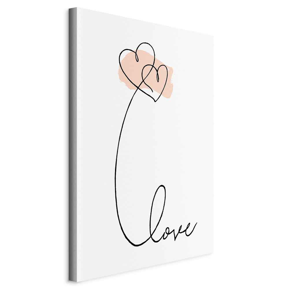 Connected Hearts Text Romantic Canvas Print