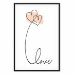 Connected Hearts Text Romantic Canvas Print