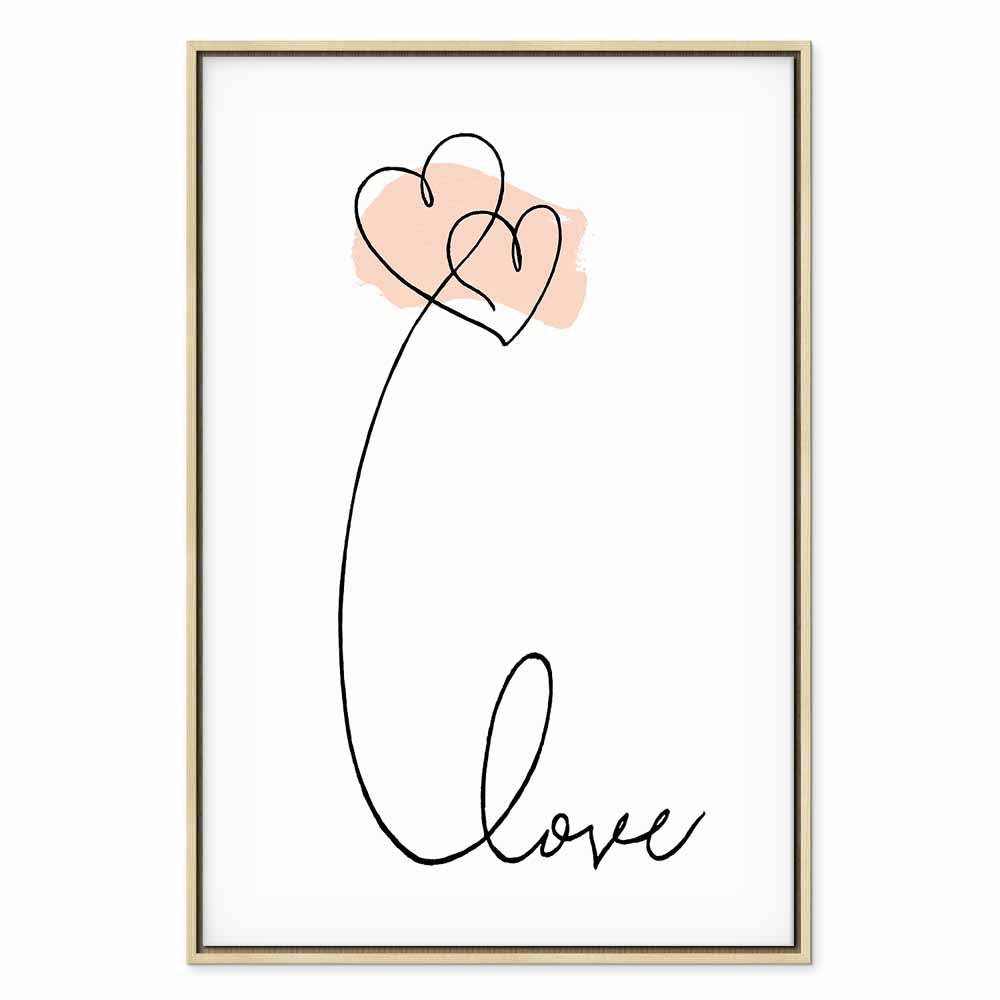 Connected Hearts Text Romantic Canvas Print