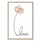 Connected Hearts Text Romantic Canvas Print