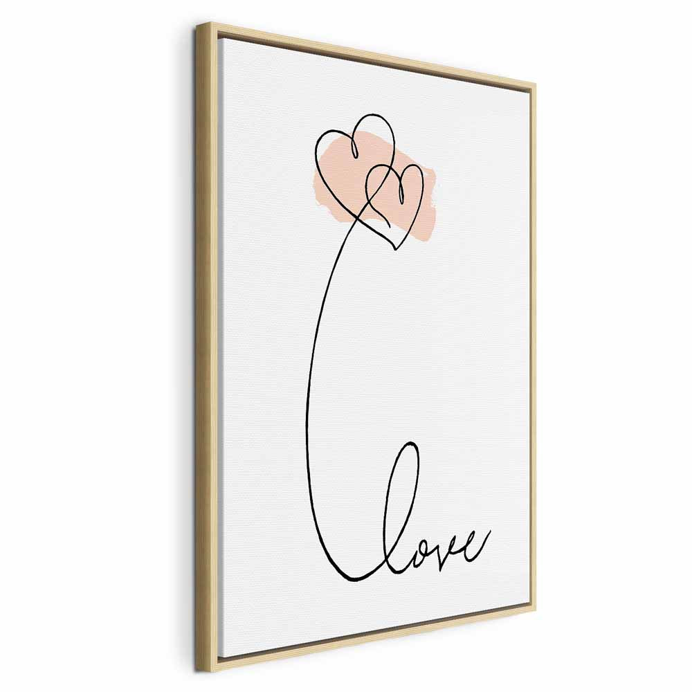 Connected Hearts Text Romantic Canvas Print