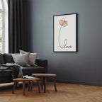 Connected Hearts Text Romantic Canvas Print