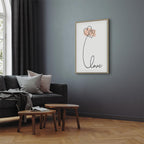 Connected Hearts Text Romantic Canvas Print