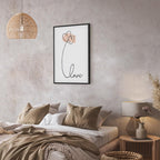 Connected Hearts Text Romantic Canvas Print