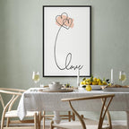 Connected Hearts Text Romantic Canvas Print