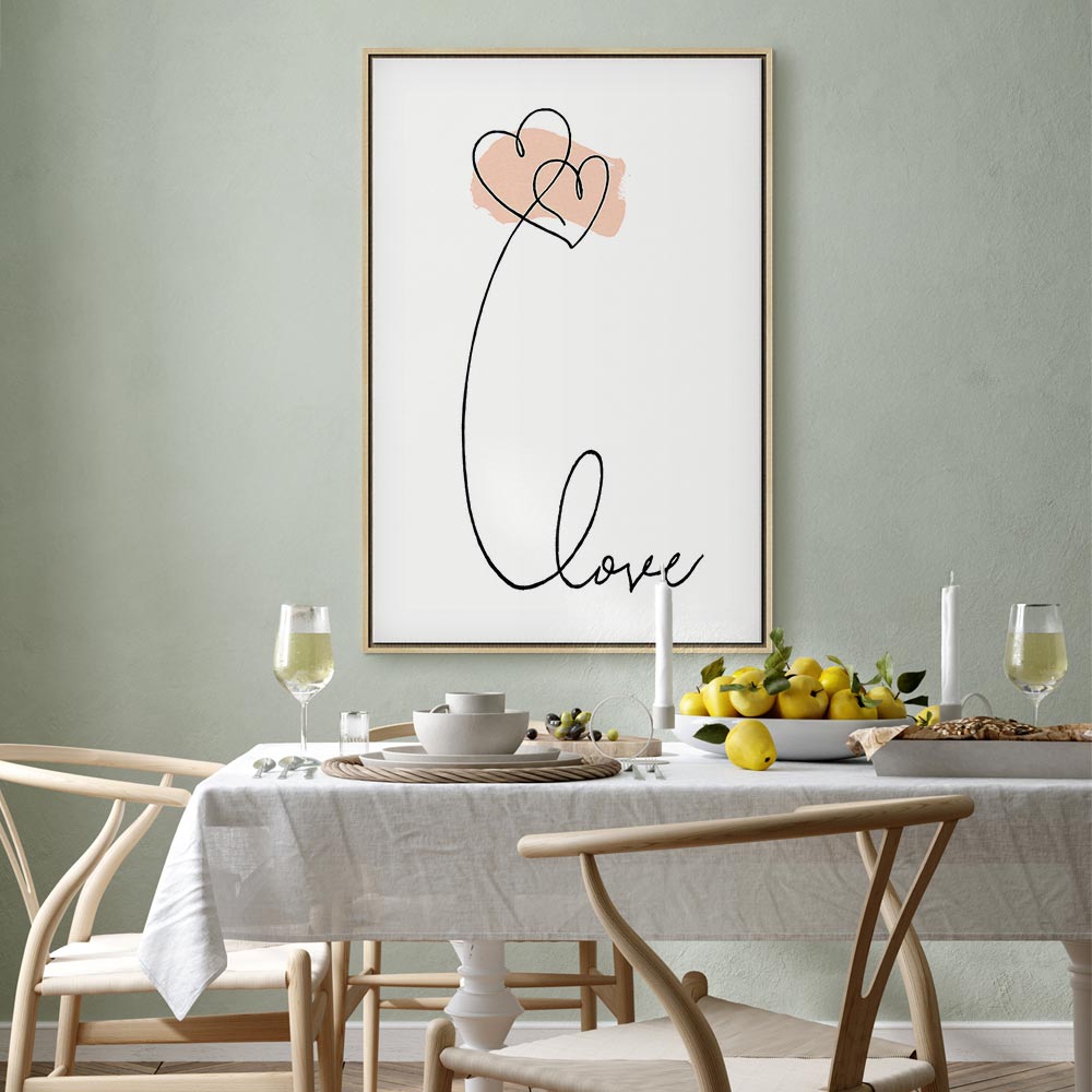 Connected Hearts Text Romantic Canvas Print
