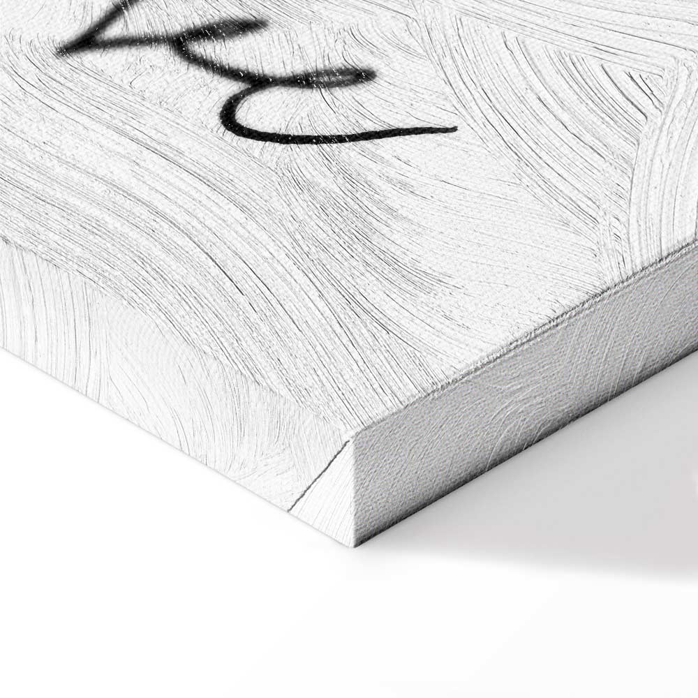 Connected Hearts Text Romantic Canvas Print