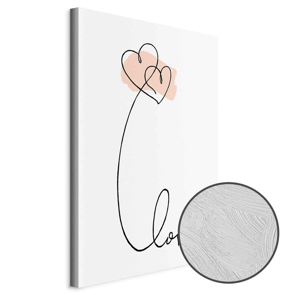 Connected Hearts Text Romantic Canvas Print