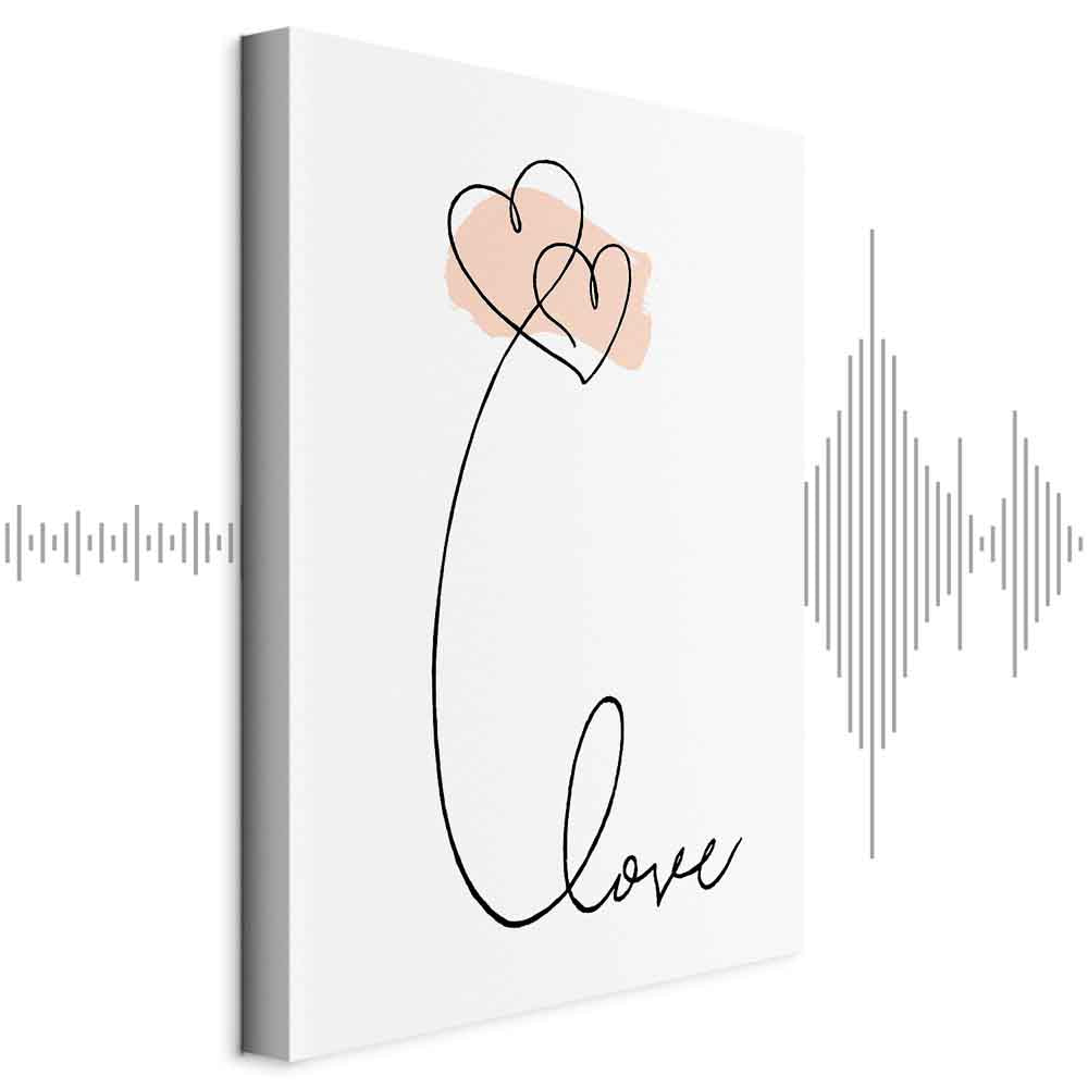 Connected Hearts Text Romantic Canvas Print