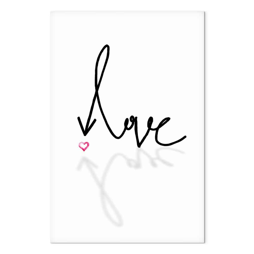 This Is Love Heart Inscription Vertical Canvas Print