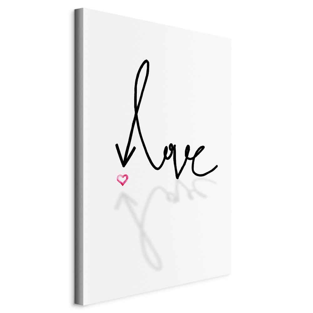 This Is Love Heart Inscription Vertical Canvas Print