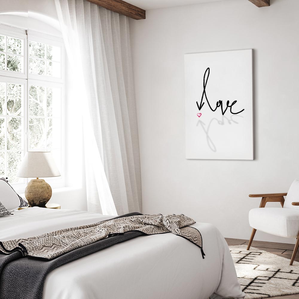 This Is Love Heart Inscription Vertical Canvas Print