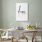 This Is Love Heart Inscription Vertical Canvas Print