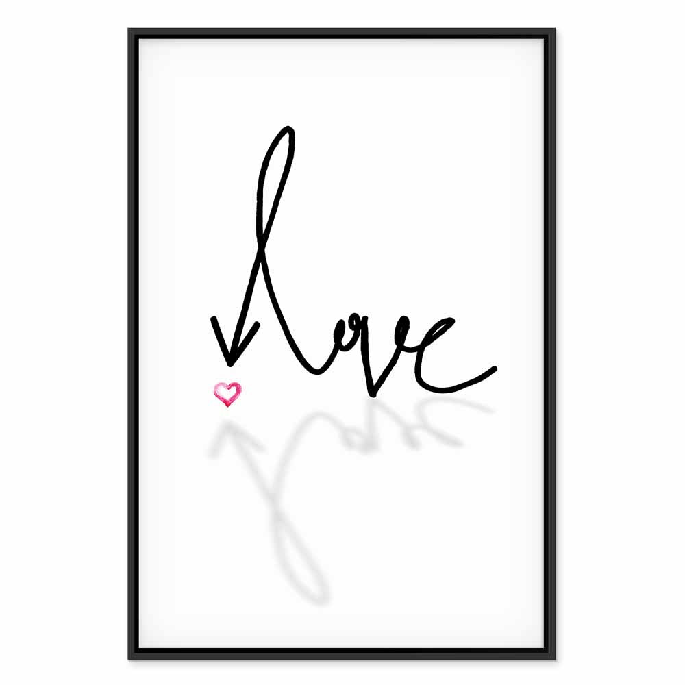 This Is Love Heart Inscription Vertical Canvas Print
