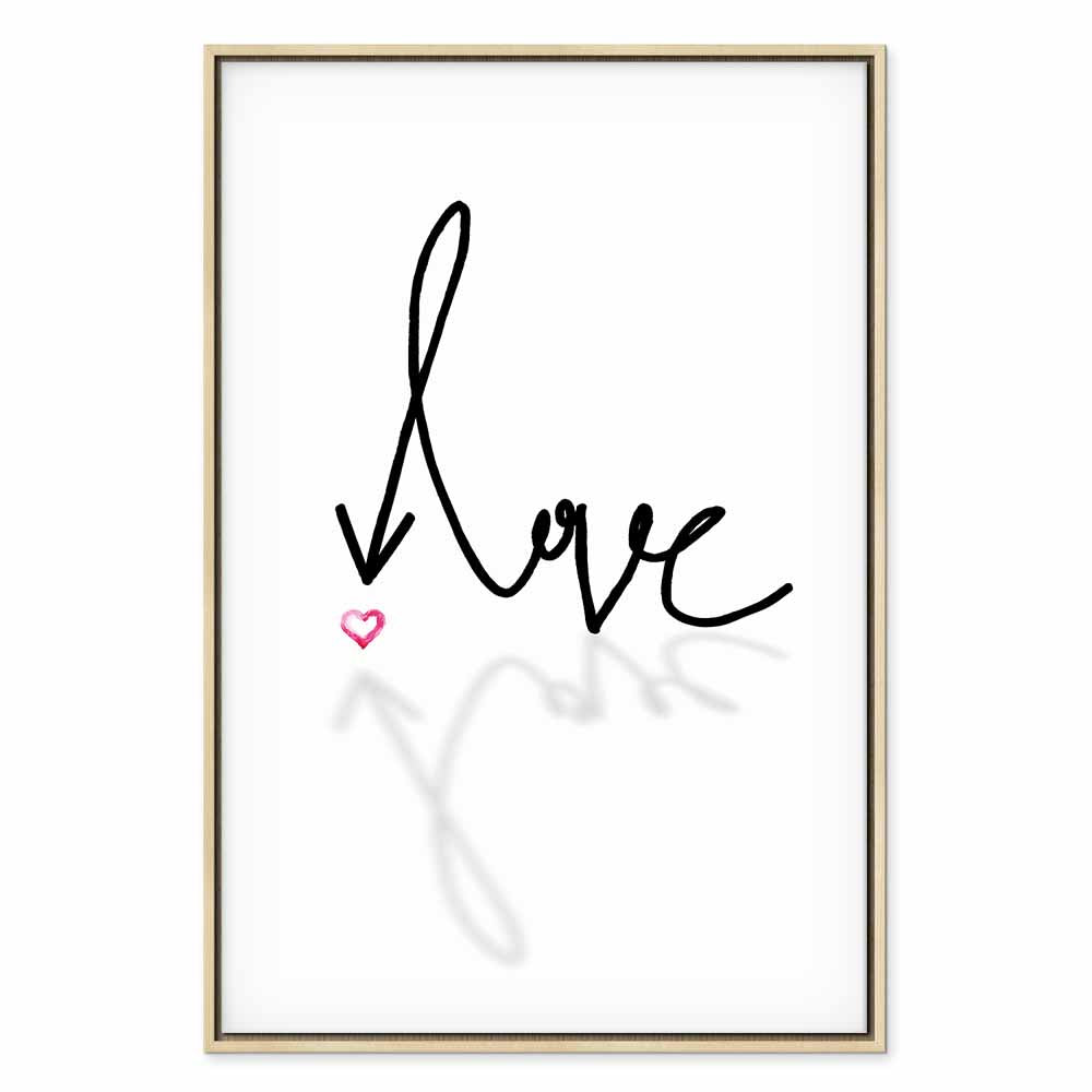 This Is Love Heart Inscription Vertical Canvas Print