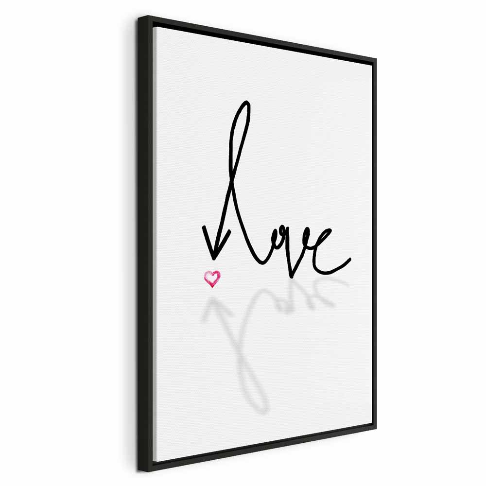 This Is Love Heart Inscription Vertical Canvas Print