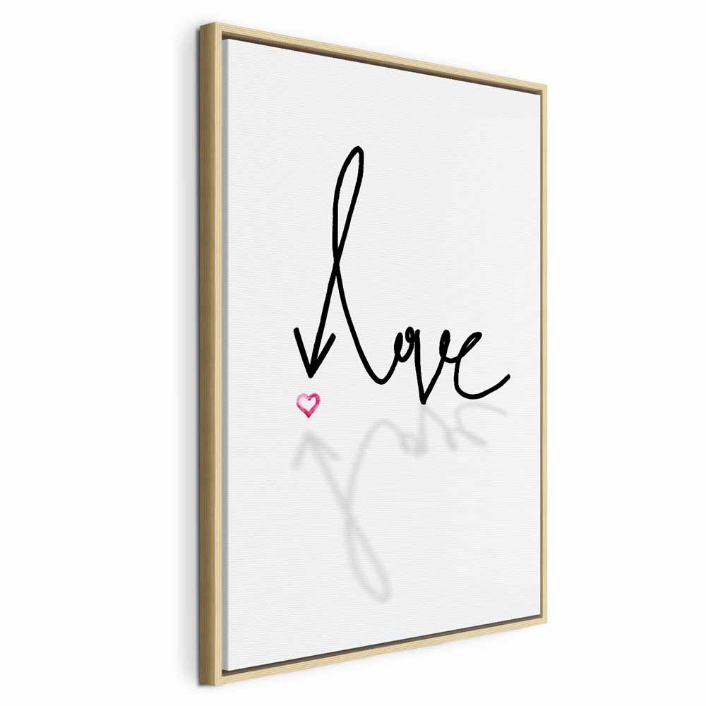 This Is Love Heart Inscription Vertical Canvas Print