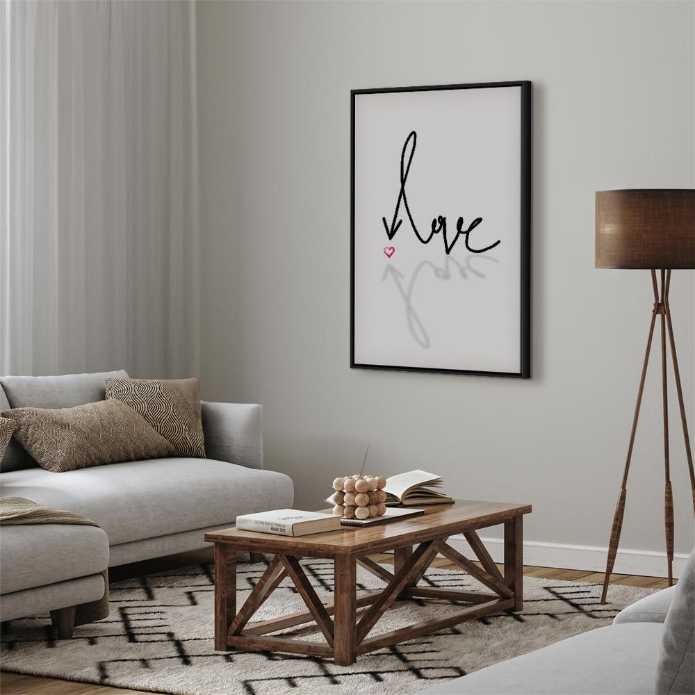 This Is Love Heart Inscription Vertical Canvas Print