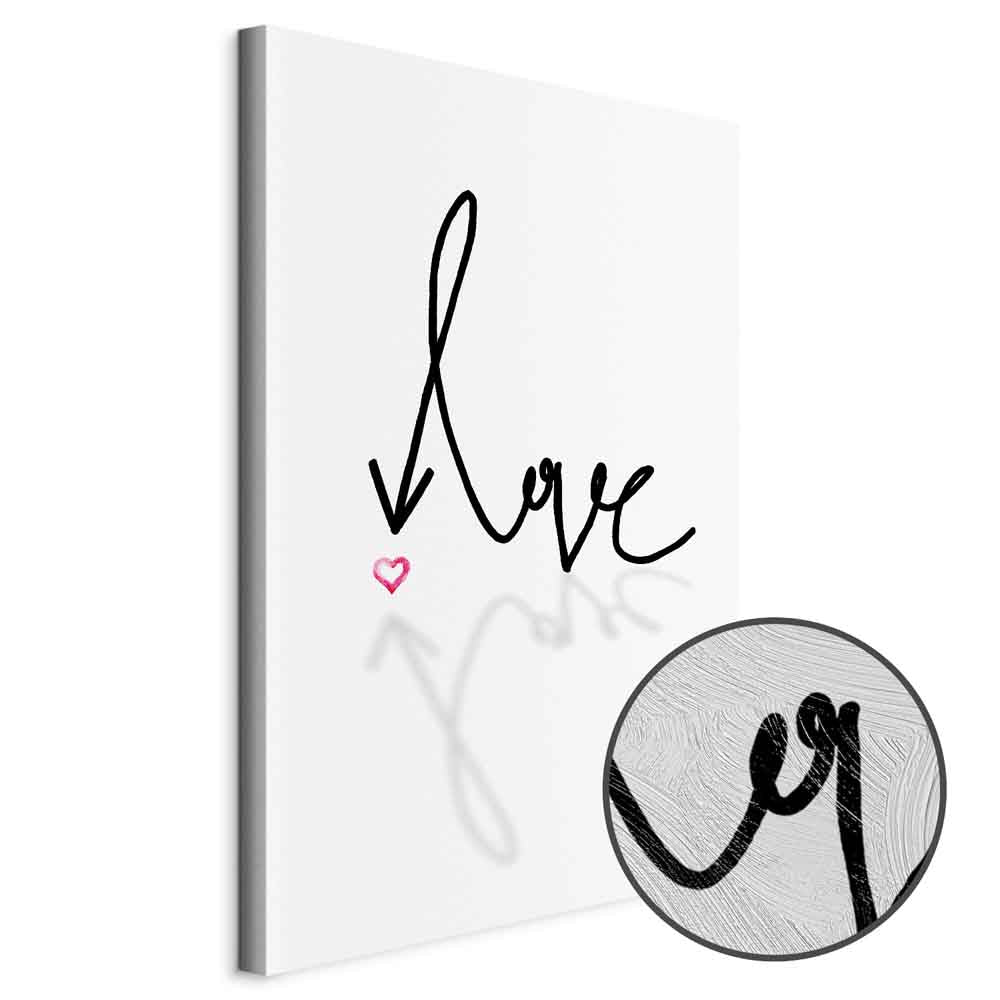 This Is Love Heart Inscription Vertical Canvas Print