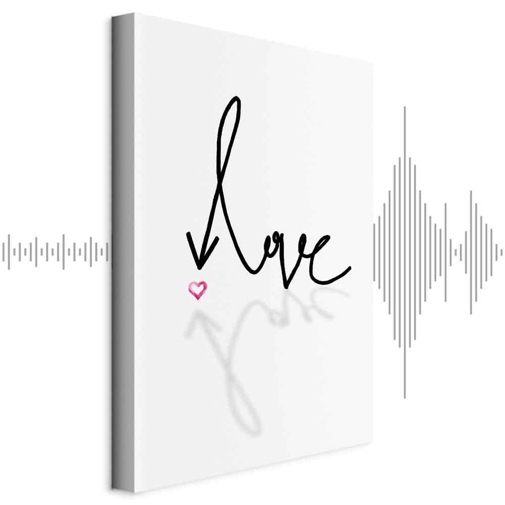 This Is Love Heart Inscription Vertical Canvas Print