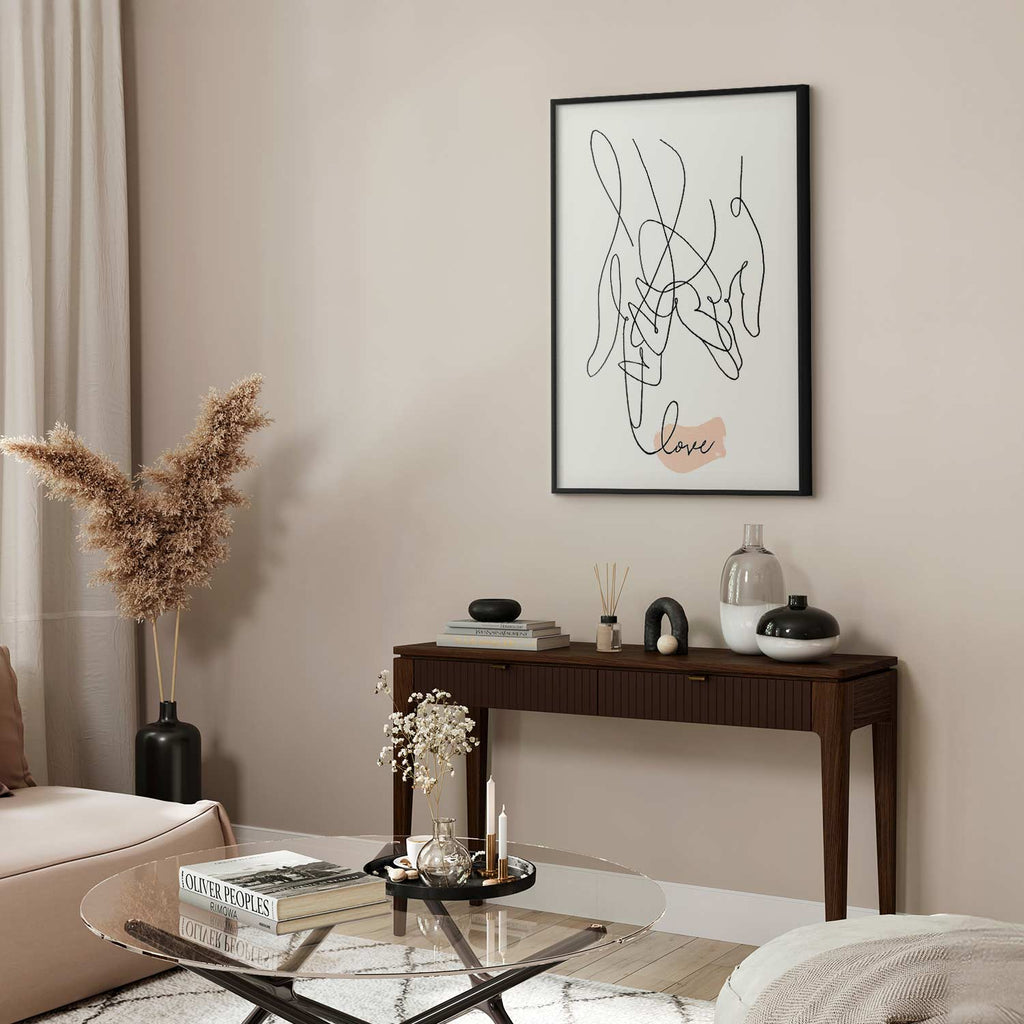 Romantic Couple Line Art Poster