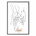 Romantic Couple Line Art Poster