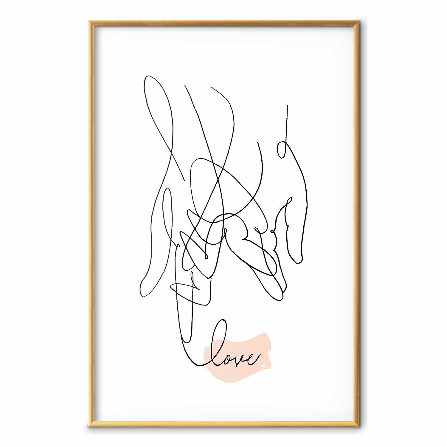 Romantic Couple Line Art Poster