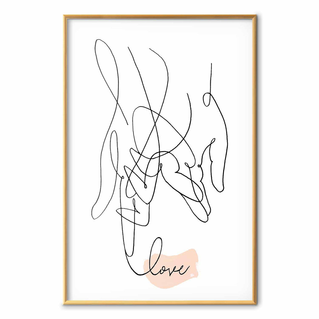 Romantic Couple Line Art Poster