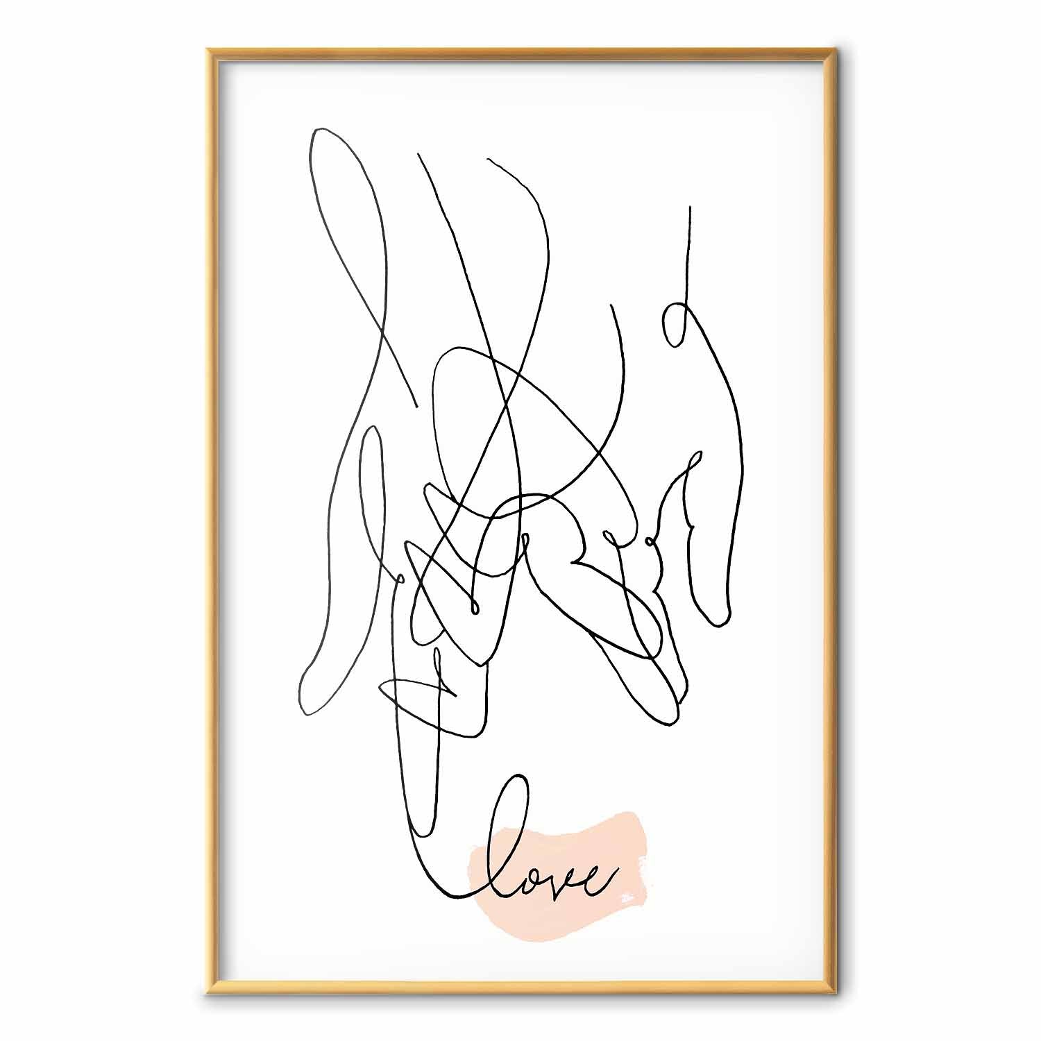 Romantic Couple Line Art Poster